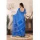 Generic Women's Linen Cotton Printed Ready To Wear Saree With Unstitched Blouse 5.5 Mtr (Blue)