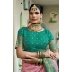 Generic Women's Silk Blend Booti Work Ready to wear Saree With Unstitched Blouse 5.5Mtr (Peach) Generic Women's Silk Blend Booti Work Ready to wear Saree With Unstitched Blouse 5.5Mtr (Peach)