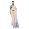 Generic Women's Blended_Cotton Floral Weaving Pattern Saree With Unstitched Blouse 5.5Mtr (Purple)