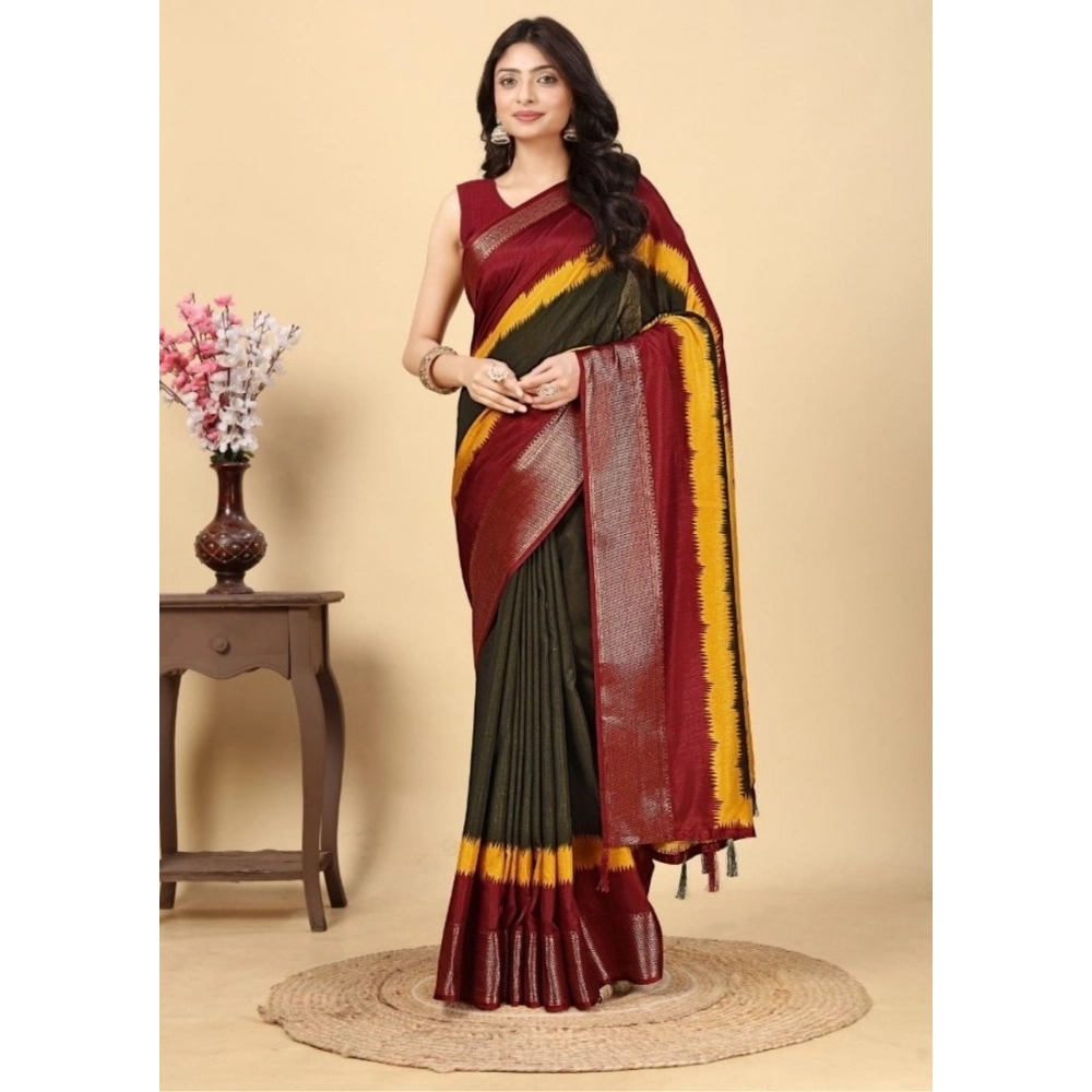 Generic Women's Cotton Silk Solid Saree With Unstitched Blouse 5.5Mtr (Multicolor) Generic Women's Cotton Silk Solid Saree With Unstitched Blouse 5.5Mtr (Multicolor)