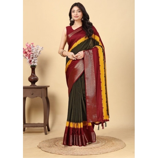 Generic Women's Cotton Silk Solid Saree With Unstitched Blouse 5.5Mtr (Multicolor) Generic Women's Cotton Silk Solid Saree With Unstitched Blouse 5.5Mtr (Multicolor)