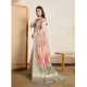 Generic Women's Viscose Printed Saree With Unstitched Blouse 5.5Mtr (Cream)