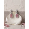 Generic Women's Brass Silver Plated Drop Earrings (Pink) Generic Women's Brass Silver Plated Drop Earrings (Pink)