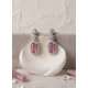 Generic Women's Brass Silver Plated Drop Earrings (Pink) Generic Women's Brass Silver Plated Drop Earrings (Pink)