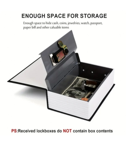 Generic Secret Book Safe with Number Locker (Black)