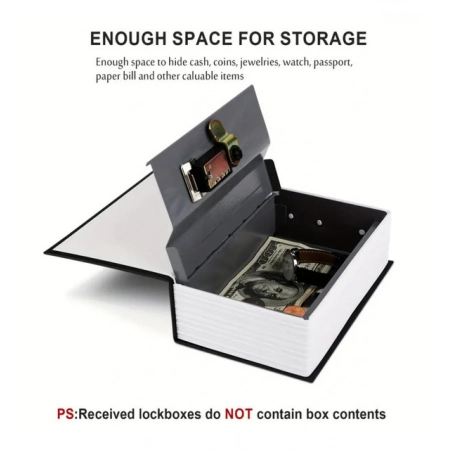 Generic Secret Book Safe with Number Locker (Black)