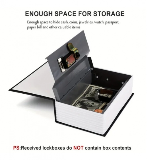 Generic Secret Book Safe with Number Locker (Black)
