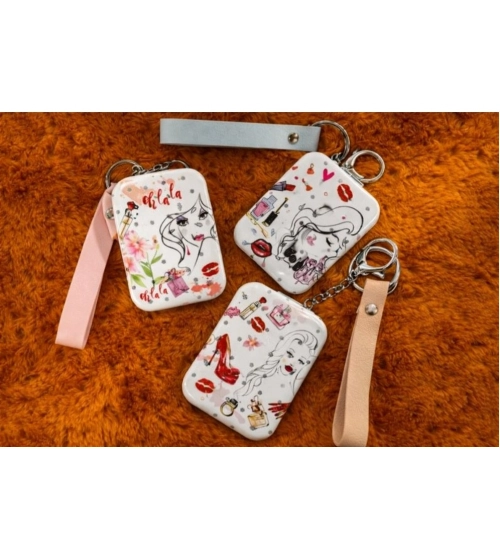 Generic Metal Rectangle Size Pocket Mirror (Multicolor)