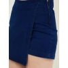 Generic Women's Denim Lycra Solid Zip Closure Skorts (Navy)