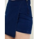 Generic Women's Denim Lycra Solid Zip Closure Skorts (Navy)
