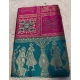 Generic Women's Jacquard Printed Saree With Unstitched Blouse 5.5Mtr (Dark Pink)