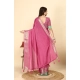 Generic Women's Cotton Blend Checkered Saree With Unstitched Blouse 5.5Mtr (Pink)
