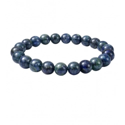 Generic Natural Crystal 8mm Azurite Bracelet  (Dark Green)