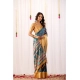 Generic Women's Faux_Banarasi Printed Saree With Unstitched Blouse 5.5Mtr (Teal)