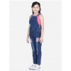 Generic Girl's Denim Patch Work Buttoned Dungaree (Blue) Generic Girl's Denim Patch Work Buttoned Dungaree (Blue)