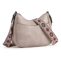 Generic Women's PU Leather Zipper Sling Bag (Beige)