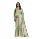 Generic Women's Jacquard Printed Saree With Unstitched Blouse 5.5Mtr (Pista Green)