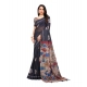 Generic Women's Linen Printed Saree With Unstitched Blouse 5.5Mtr (Black) Generic Women's Linen Printed Saree With Unstitched Blouse 5.5Mtr (Black)
