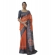 Generic Women's Faux_Tussar Ikat Saree With Unstitched Blouse 5.5Mtr (Orange) Generic Women's Faux_Tussar Ikat Saree With Unstitched Blouse 5.5Mtr (Orange)