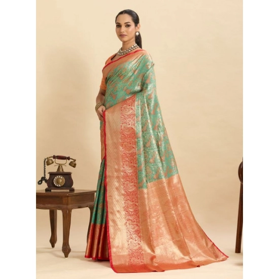 Generic Women's Faux_Banarasi_Silk Woven Saree With Unstitched Blouse 5.5Mtr (Green) Generic Women's Faux_Banarasi_Silk Woven Saree With Unstitched Blouse 5.5Mtr (Green)