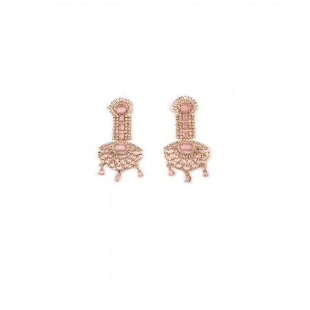 Generic Women's Brass Silver Plated Drop Earrings (Pink) Generic Women's Brass Silver Plated Drop Earrings (Pink)