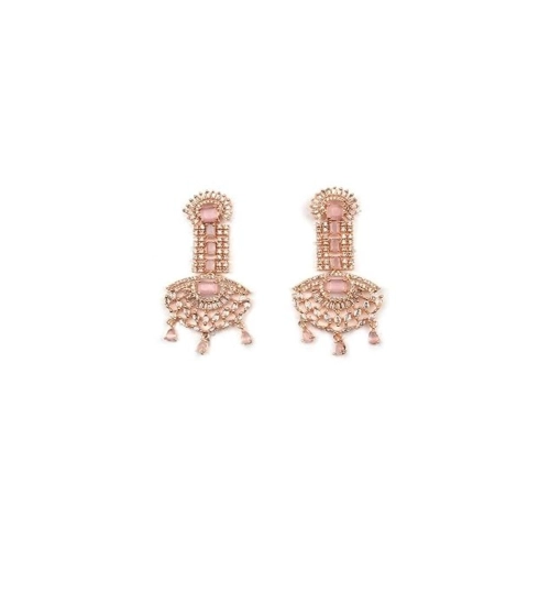 Generic Women's Brass Silver Plated Drop Earrings (Pink) Generic Women's Brass Silver Plated Drop Earrings (Pink)