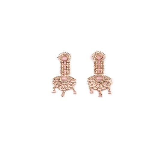 Generic Women's Brass Silver Plated Drop Earrings (Pink) Generic Women's Brass Silver Plated Drop Earrings (Pink)