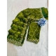 Generic Women's Slik Embellished Saree With Unstitched Blouse 5.5Mtr (Mehendi-Green)