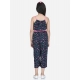 Generic Girl's Rayon Flamingo Print Sleeveless Jumpsuit (Black-Pink)