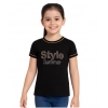 Generic Girl's Cotton Printeded Round Neck T-Shirt (Black) Generic Girl's Cotton Printeded Round Neck T-Shirt (Black)