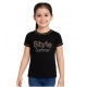 Generic Girl's Cotton Printeded Round Neck T-Shirt (Black) Generic Girl's Cotton Printeded Round Neck T-Shirt (Black)