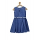 Generic Girl's Denim Embellished Sleeveless Dress with Belt (Blue) Generic Girl's Denim Embellished Sleeveless Dress with Belt (Blue)