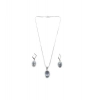 Generic Women's Brass Silver Plated Pendant Set (Grey)