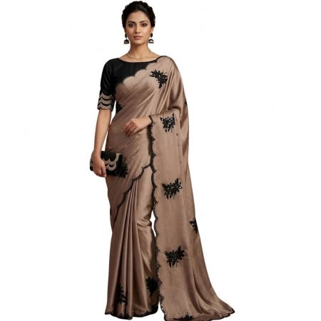 Generic Women's Viscose Silk Embroidered Saree With Unstitched Blouse 5.5Mtr (Beige) Generic Women's Viscose Silk Embroidered Saree With Unstitched Blouse 5.5Mtr (Beige)
