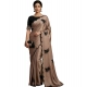 Generic Women's Viscose Silk Embroidered Saree With Unstitched Blouse 5.5Mtr (Beige)