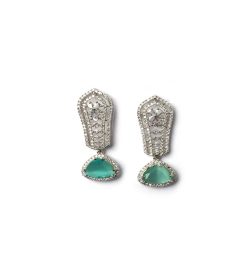 Generic Women's Brass Silver Plated Drop Earrings (Turquoise) Generic Women's Brass Silver Plated Drop Earrings (Turquoise)