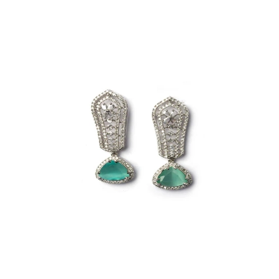 Generic Women's Brass Silver Plated Drop Earrings (Turquoise) Generic Women's Brass Silver Plated Drop Earrings (Turquoise)