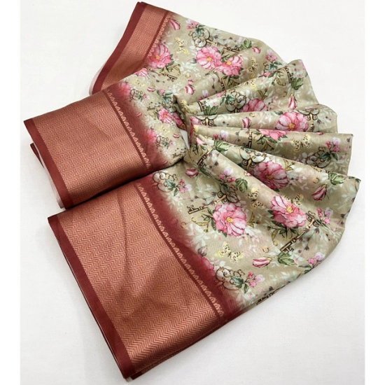 Generic Women's Cotton Silk Floral Printed Saree With Unstitched Blouse 5.5Mtr (Gold) Generic Women's Cotton Silk Floral Printed Saree With Unstitched Blouse 5.5Mtr (Gold)