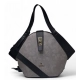 Generic Women's Polyurethane Floral Printed Hexagonal Satchel Handbag with Adjustable Strap (Grey)
