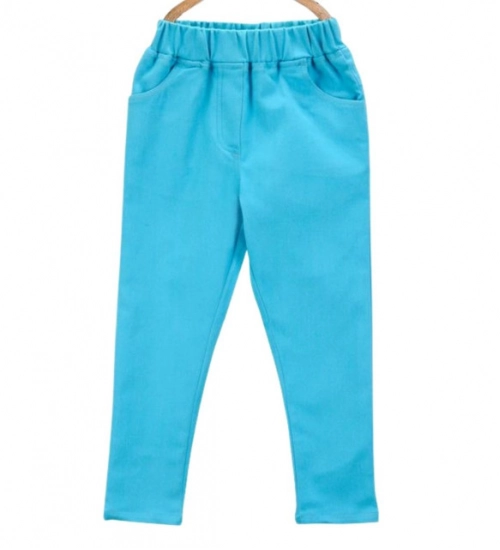 Generic Girl's Denim Solid Elasticated Jeggings cum Jeans (Blue)