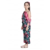 Generic Girl's Polyester Floral Cold Shoulder Jumpsuit (Pink) Generic Girl's Polyester Floral Cold Shoulder Jumpsuit (Pink)