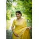 Generic Women's Faux_Banarasi Lining Pattern Saree With Unstitched Blouse 5.5Mtr (Yellow)