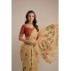 Generic Women's Blended_Cotton Floral Motifs And Woven Buttas Saree With Unstitched Blouse 5.5Mtr (Light_Beige) Generic Women's Blended_Cotton Floral Motifs And Woven Buttas Saree With Unstitched Blouse 5.5Mtr (Light_Beige)