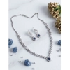 Generic Women's Brass Silver Plated Necklace set (Blue) Generic Women's Brass Silver Plated Necklace set (Blue)