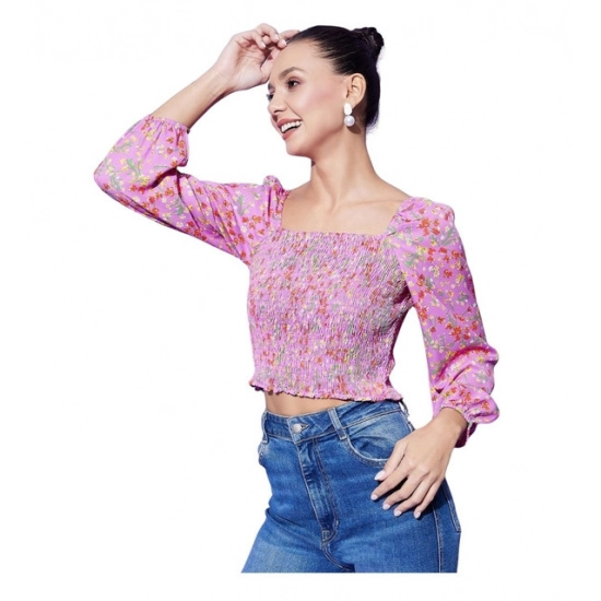 Generic Women's Polyester Floral Long Sleeves Top (Multicolor) Generic Women's Polyester Floral Long Sleeves Top (Multicolor)