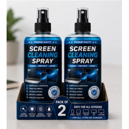 Generic Pack of 2 Screen Cleaning Liquid Spray Bottles 100 ML