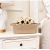 Generic Cotton 8x3 Inch Round Bedside Organizer With Out Lid (Beige)
