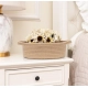 Generic Cotton 8x3 Inch Round Bedside Organizer With Out Lid (Beige)