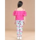 Generic Girl's Cotton Floral Elasticated Jegging and Top (Pink) Generic Girl's Cotton Floral Elasticated Jegging and Top (Pink)