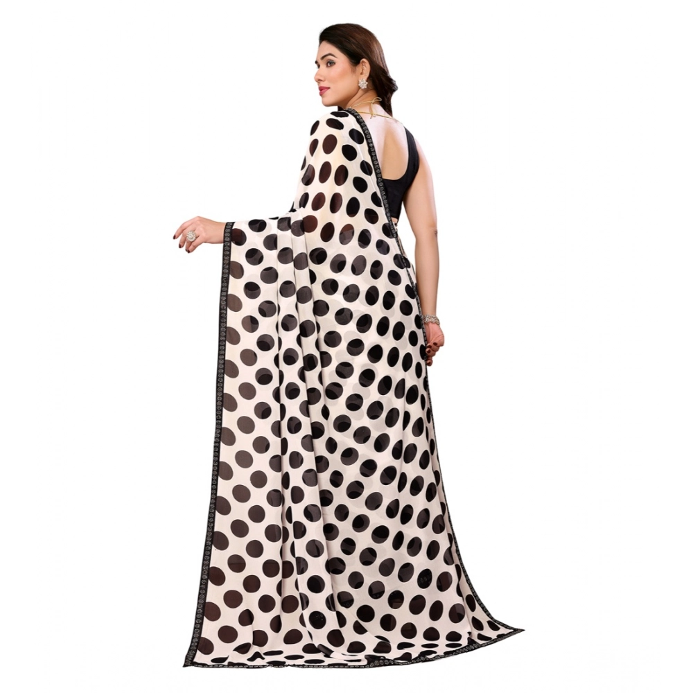 Generic Women's Georgette Printed Saree With Unstitched Blouse 5.5Mtr (Black) Generic Women's Georgette Printed Saree With Unstitched Blouse 5.5Mtr (Black)